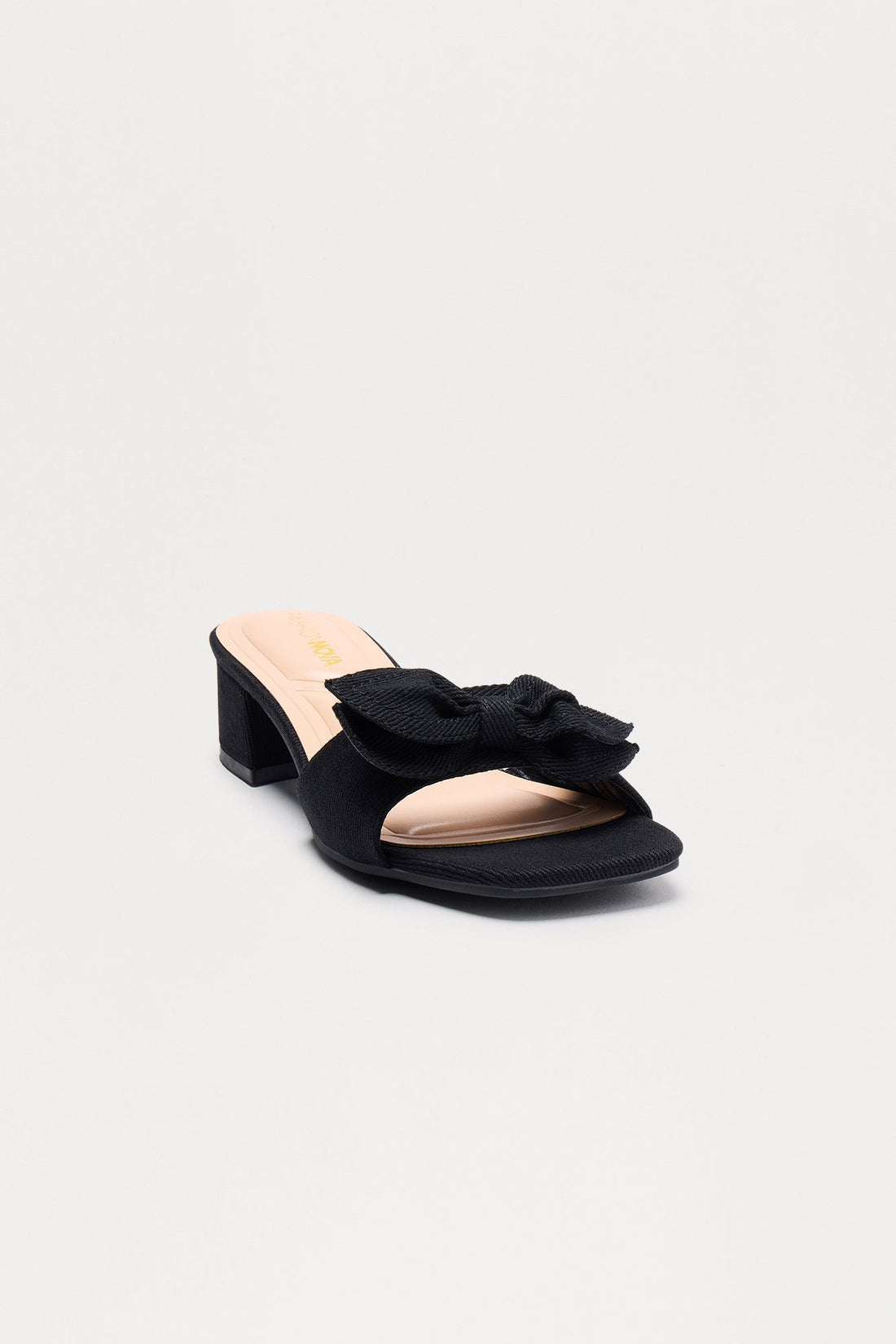 Jessie Low Block Heel Mules - Black