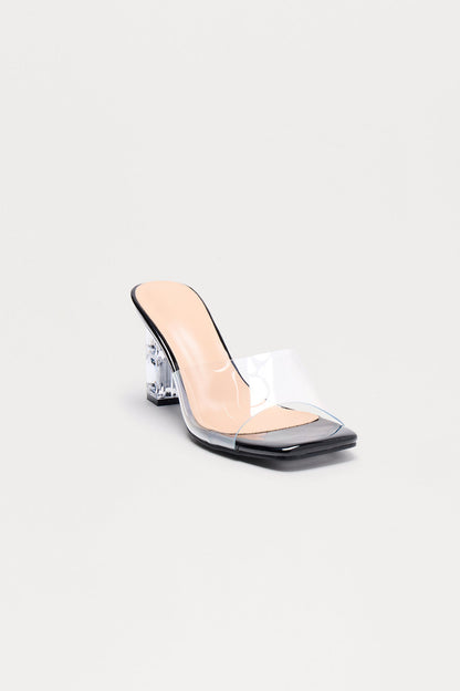Elora Clear Mules - Black