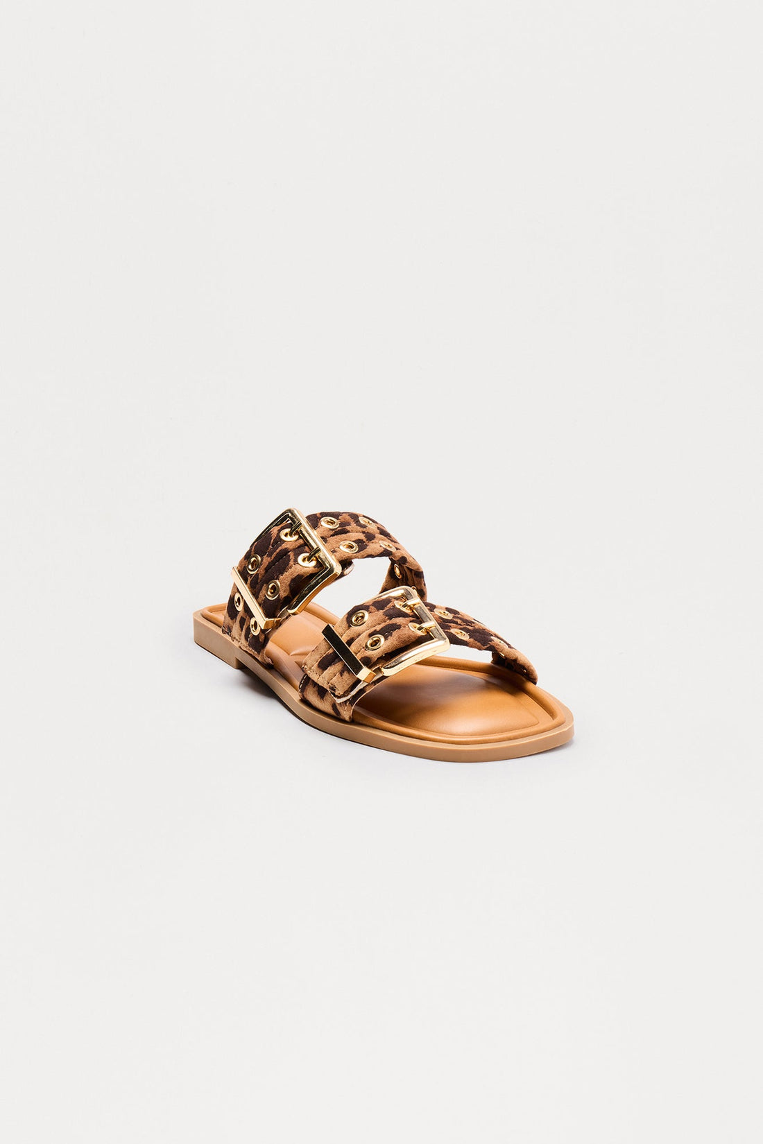 Zuma Buckle Slip On Sandals - Leopard
