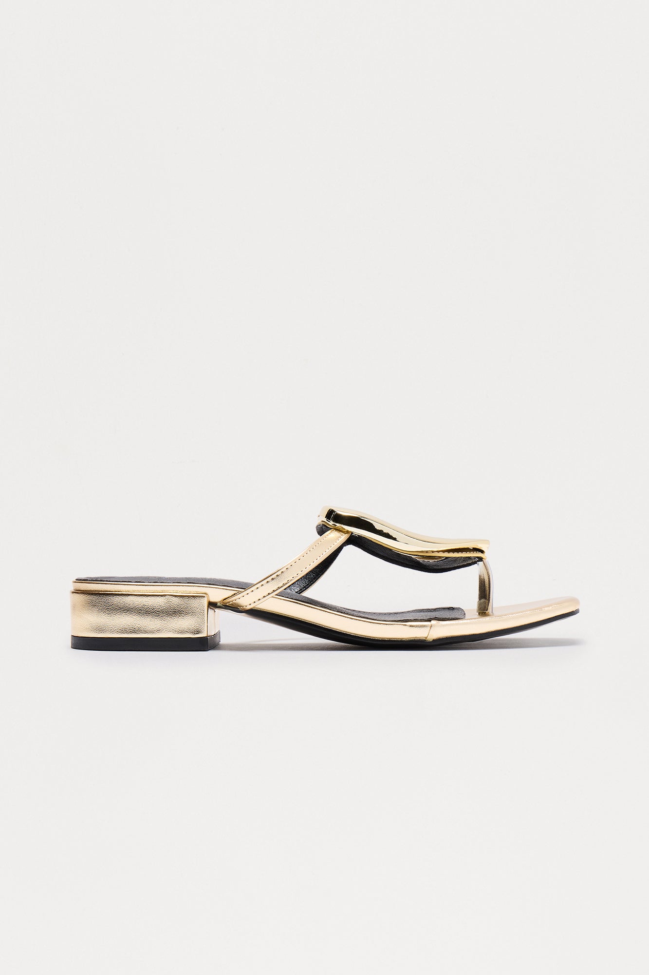 Montie Hardware Flip Flops - Gold