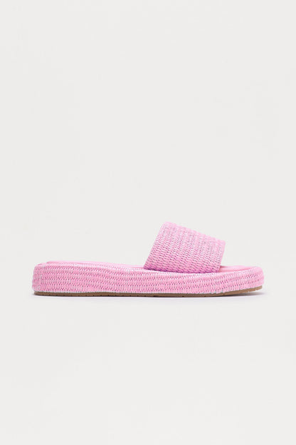 Golden Coast Raffia Sandals - Pink