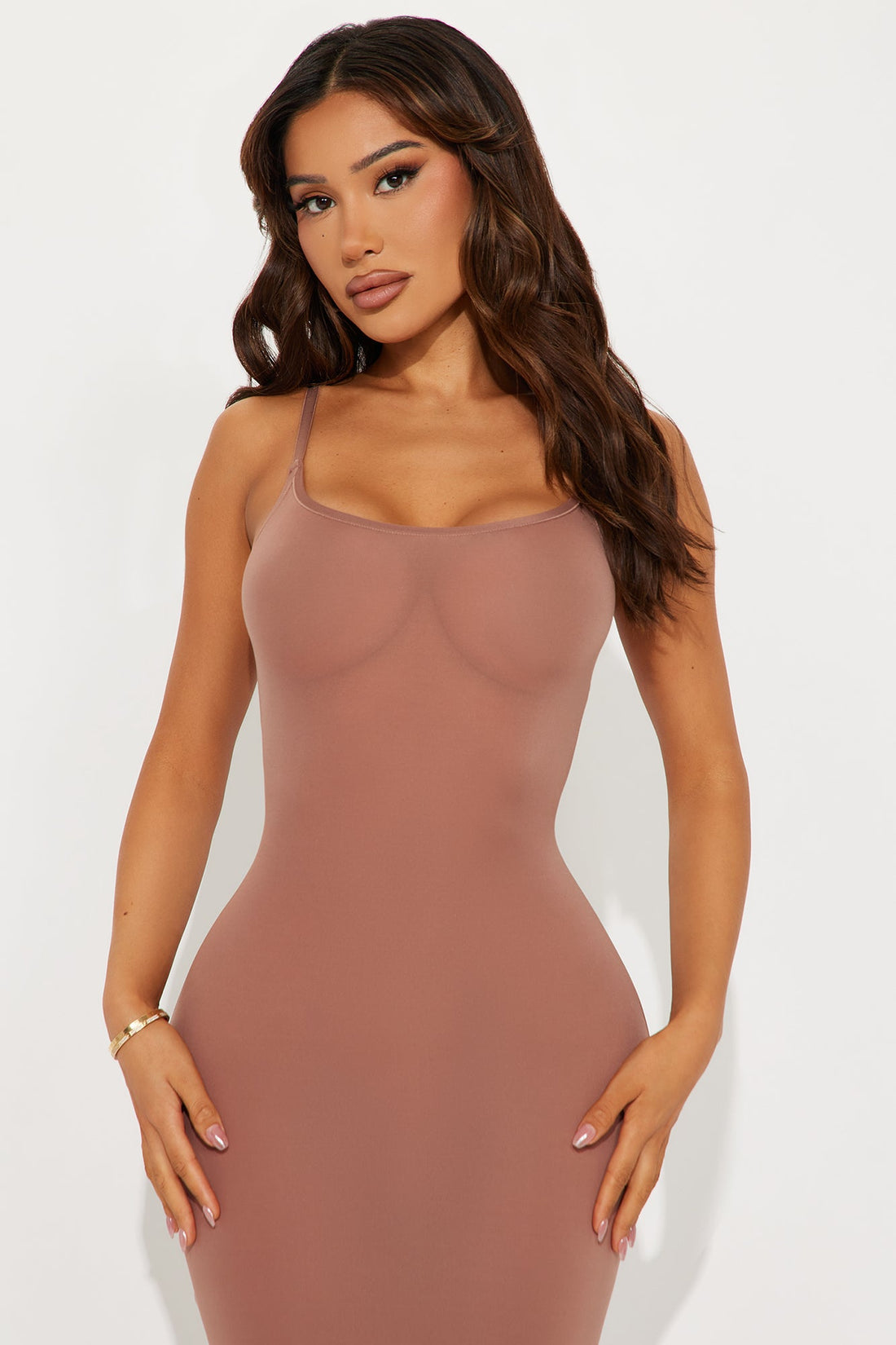 Light As A Feather Microfiber Maxi Slip Gown - Mocha