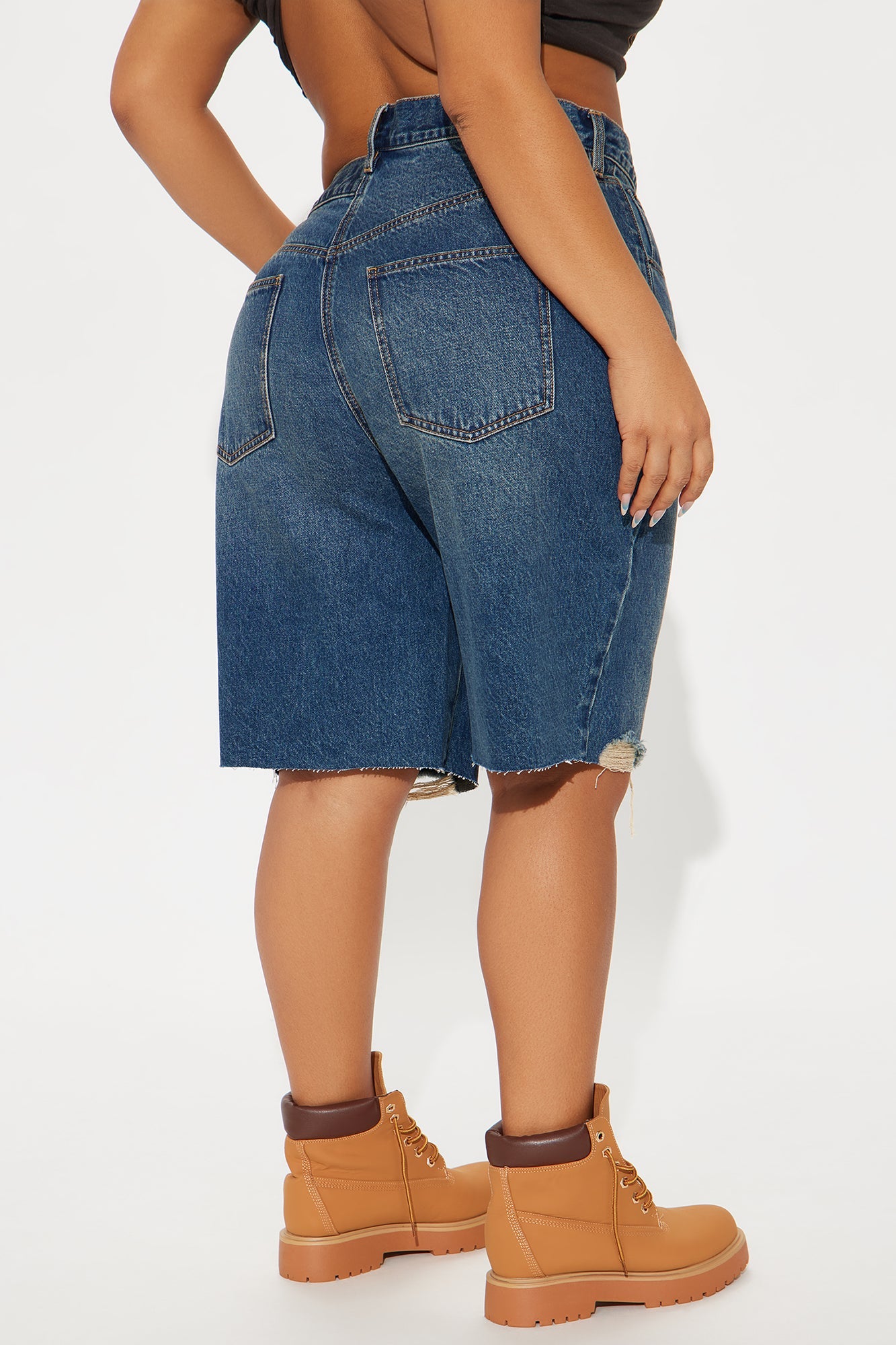 The Crossover Baggy Denim Jorts - Dark Wash
