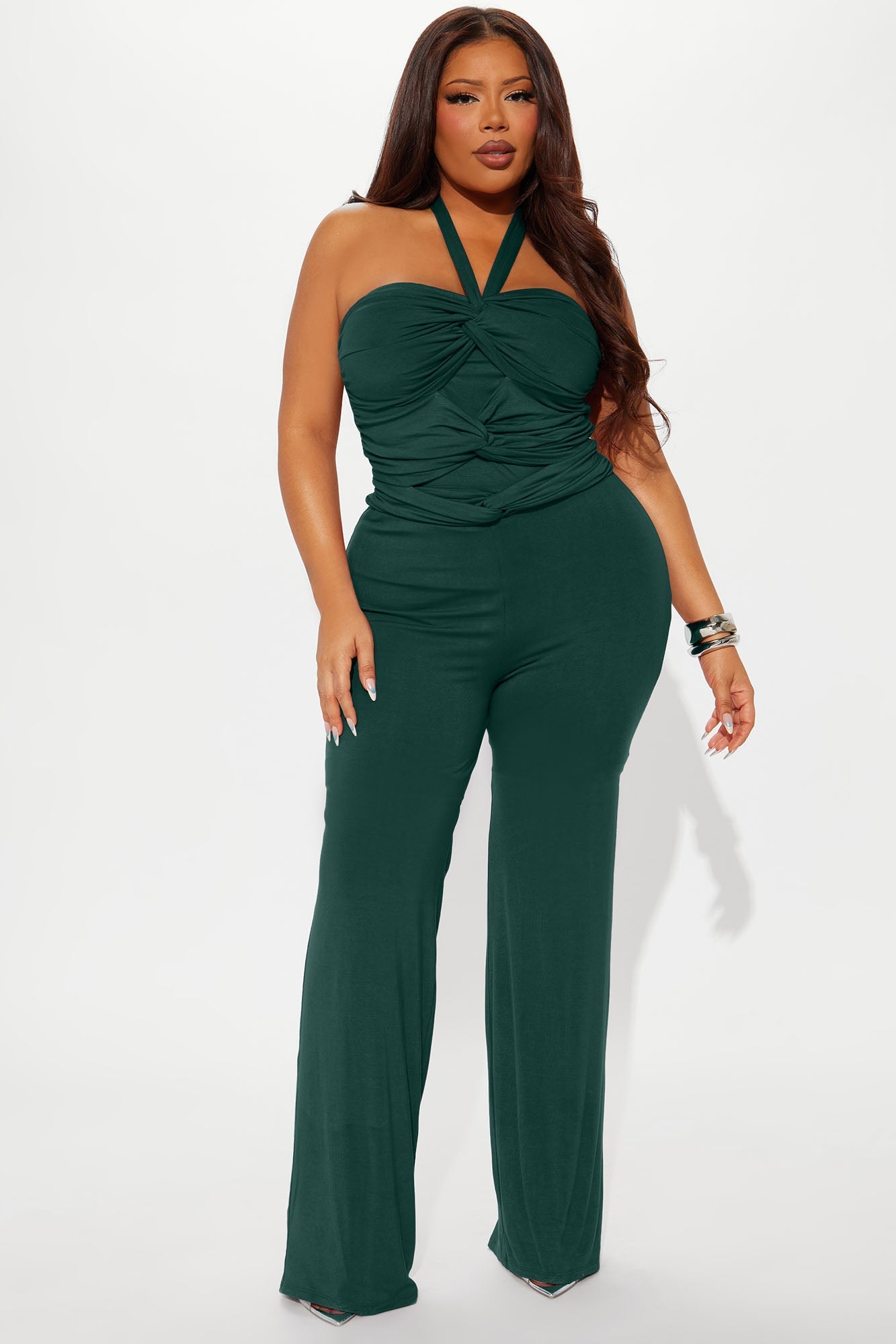 Never Going Back Jumpsuit - Hunter Green