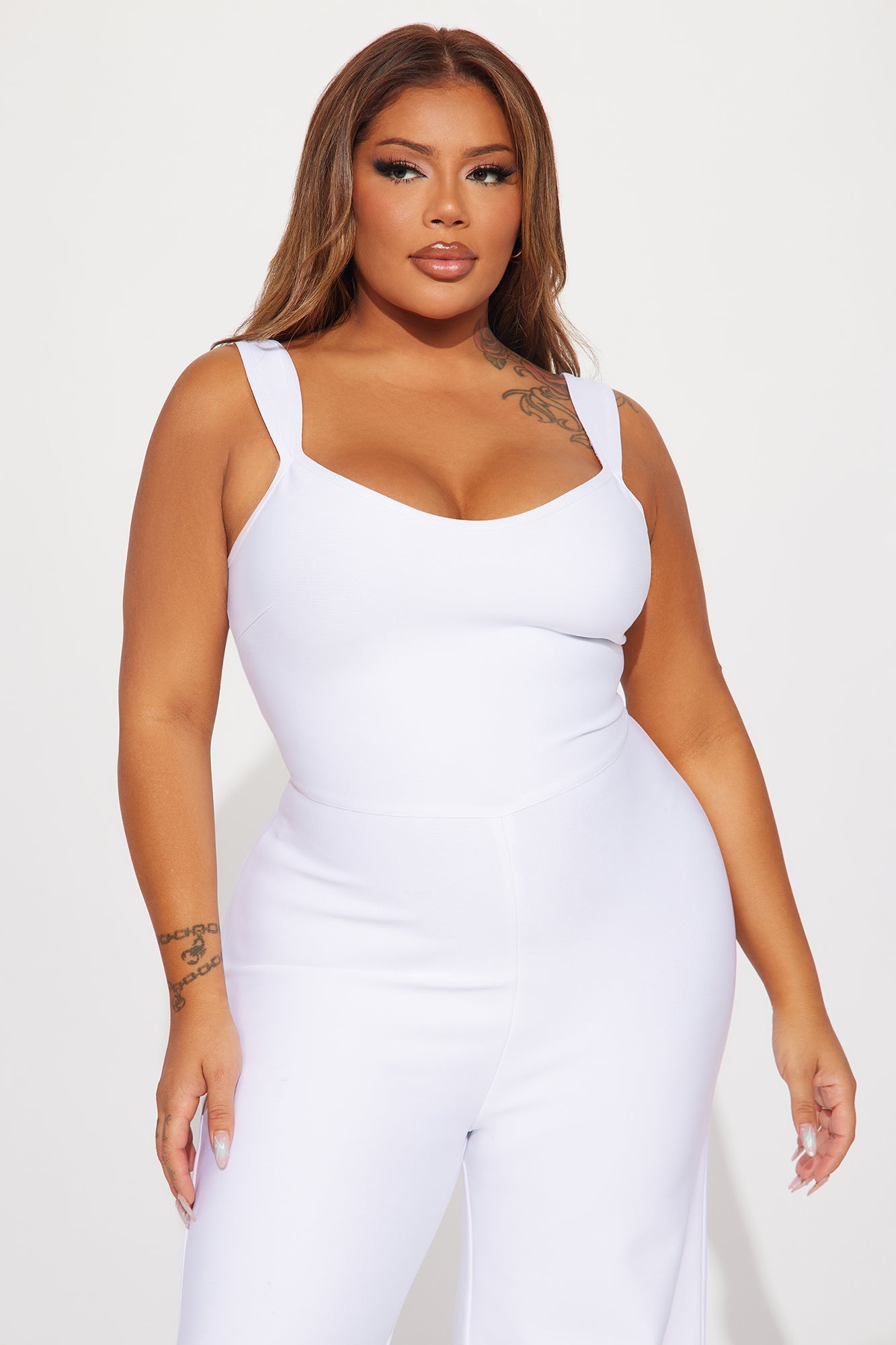 Over The Top Bandage Jumpsuit - White