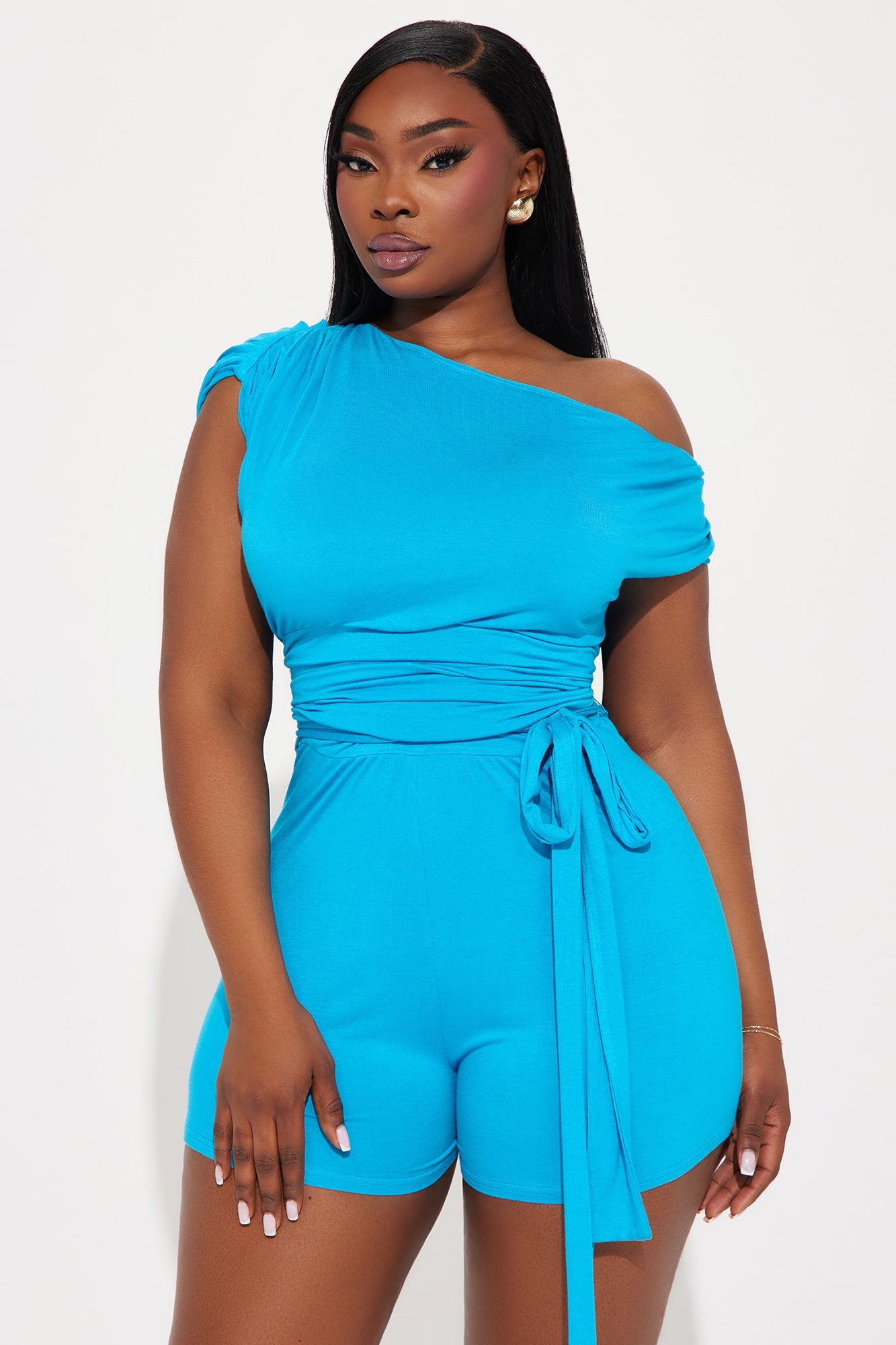 Thinking About You Romper - Turquoise