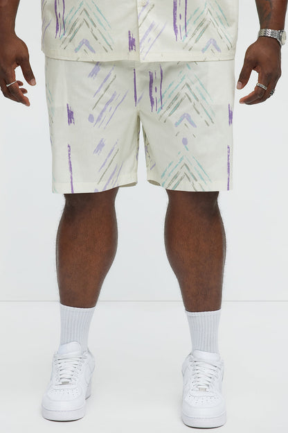 Strokes Poplin Relaxed Shorts - Cream