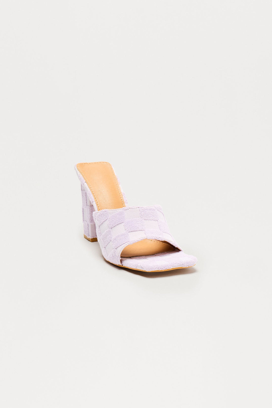 Delaney Checkered Mules - Lilac