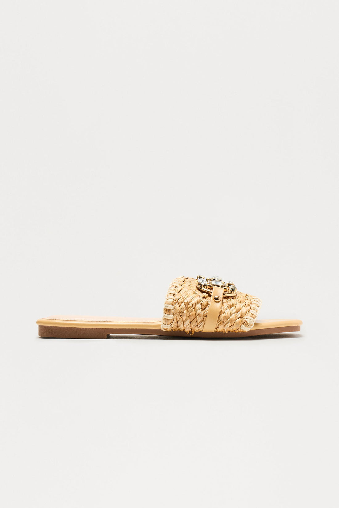 Ela Raffia Hardware Sandals - Natural
