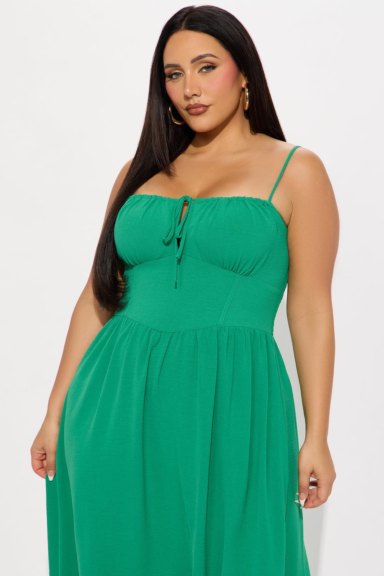 Lily Corset Midi Dress - Kelly Green