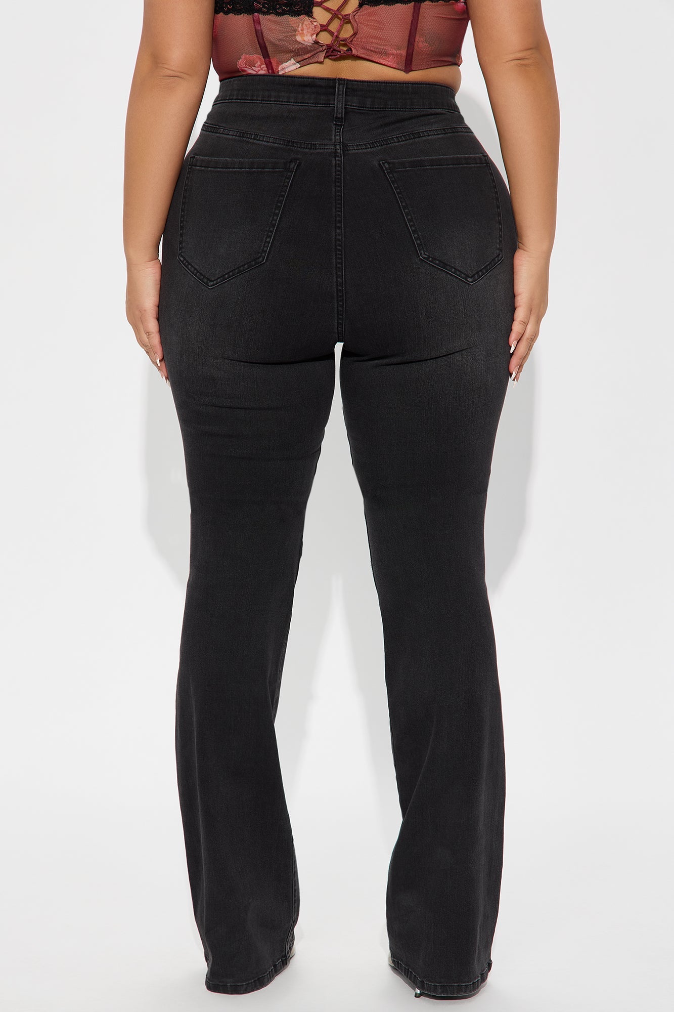 Tall Jessie Mid Rise Distressed Bootcut Jean - Black