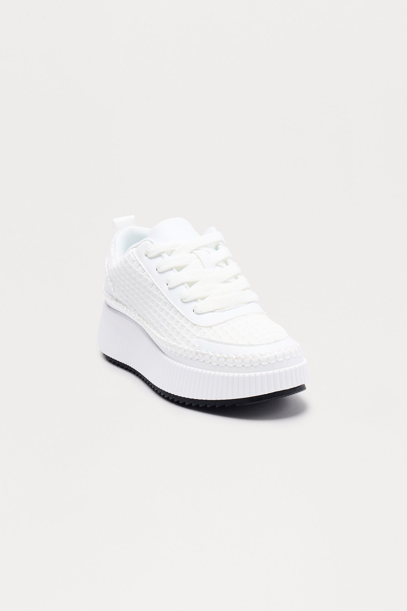 Gillian Knit Platform Sneakers - White
