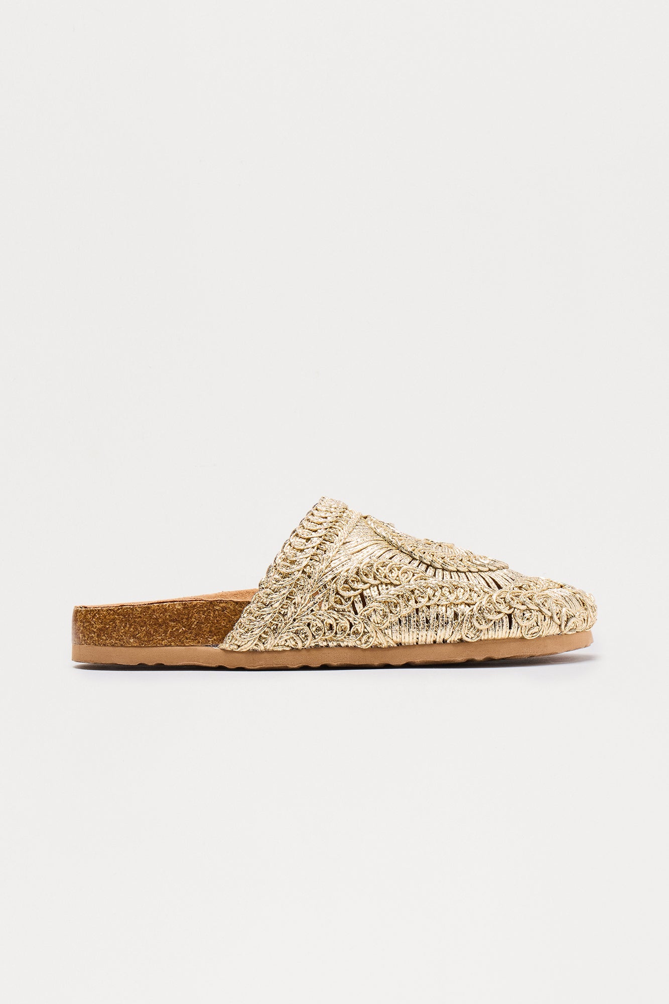 Shea Woven Slides - Gold