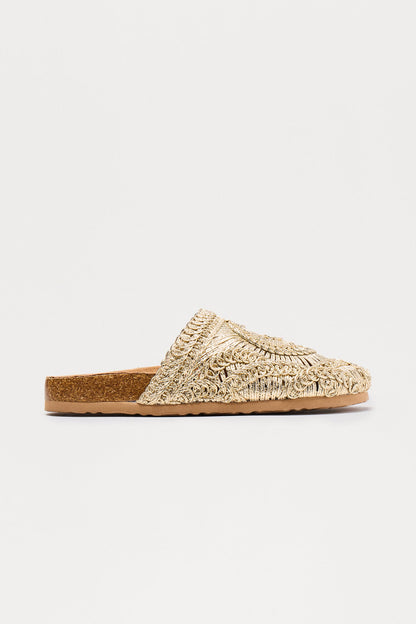 Shea Woven Slides - Gold