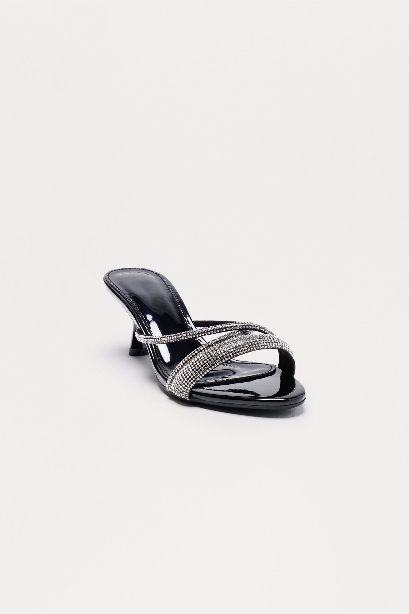Yori Rhinestone Mules - Black