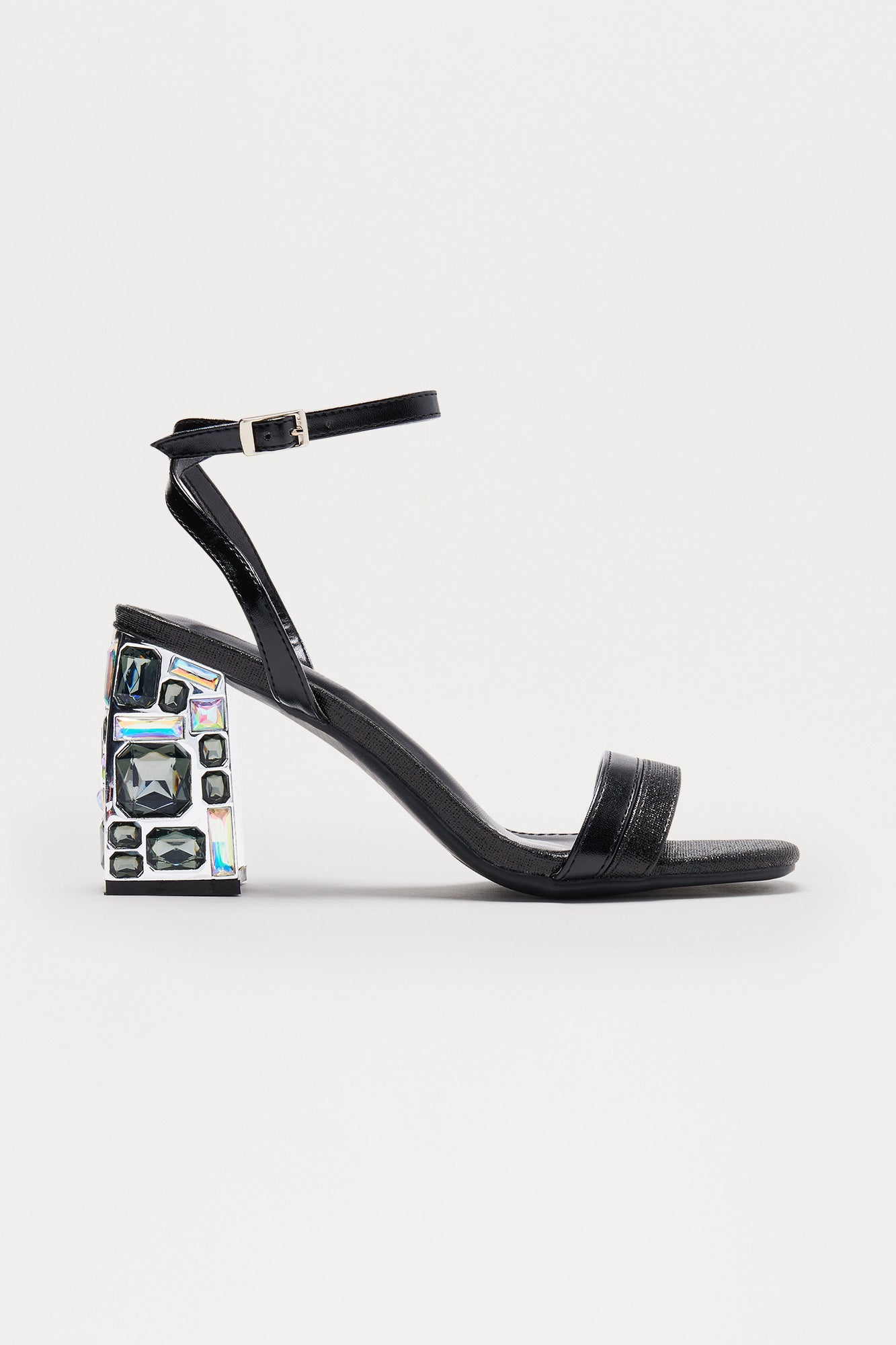 Else Glitter Embellished Heels - Black