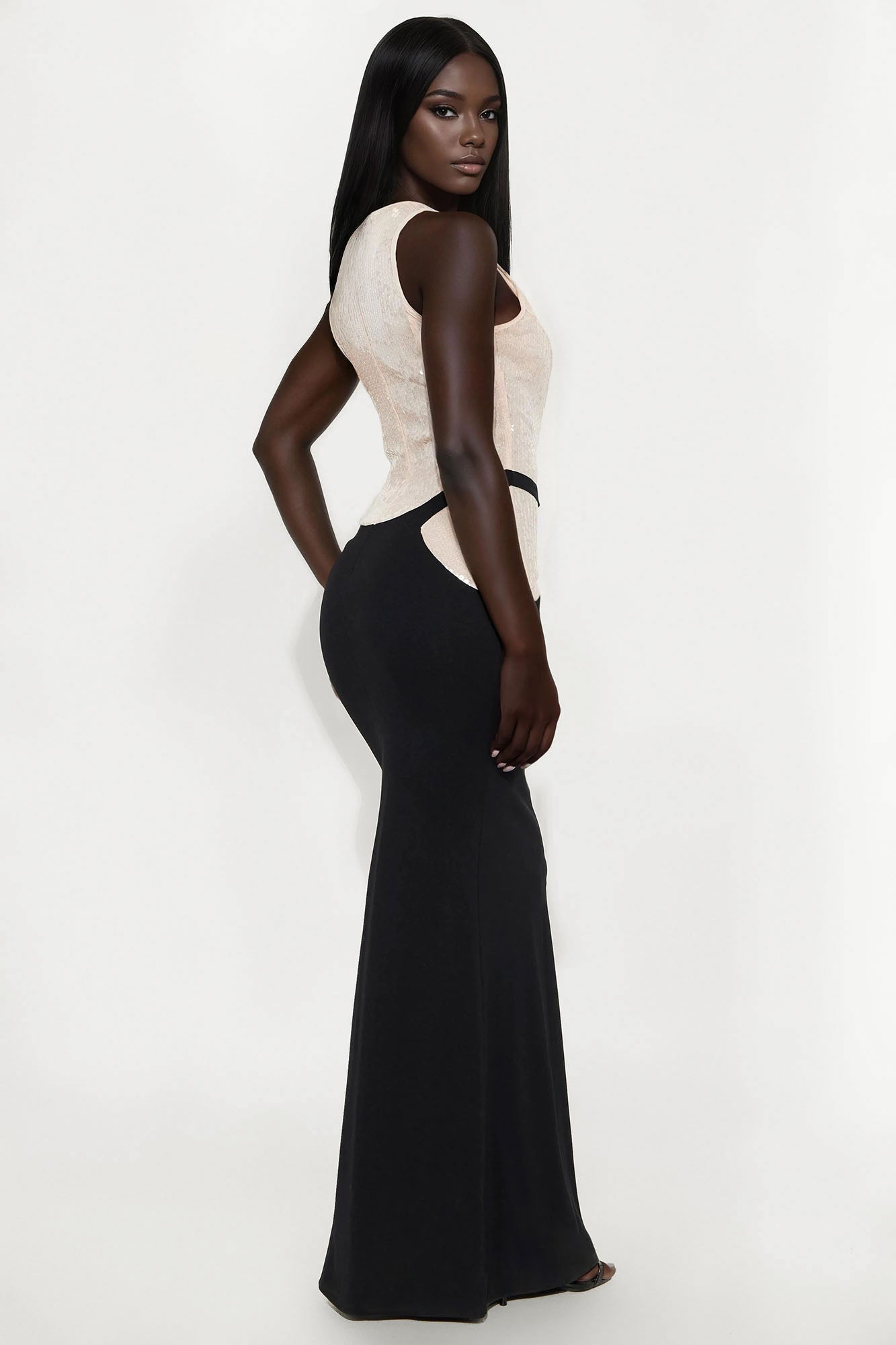 Sparkling Blush Maxi Dress - Black/combo