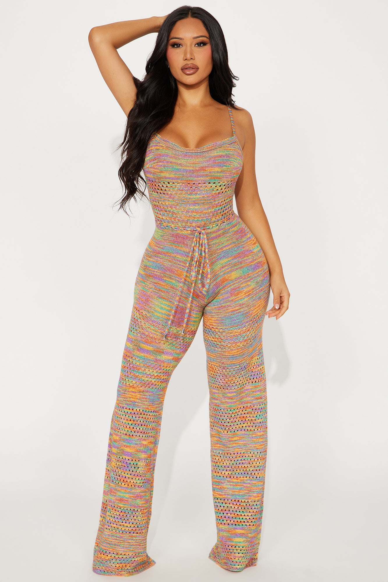 Only Fun Crochet Jumpsuit - Multi Color