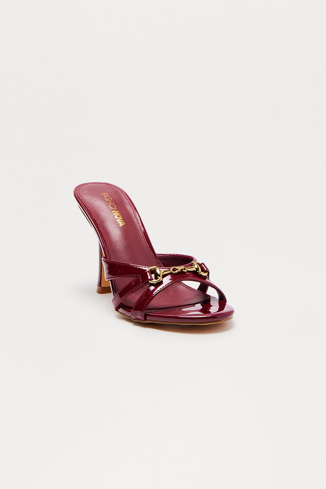 Cider Hardware Faux Patent Heels - Burgundy