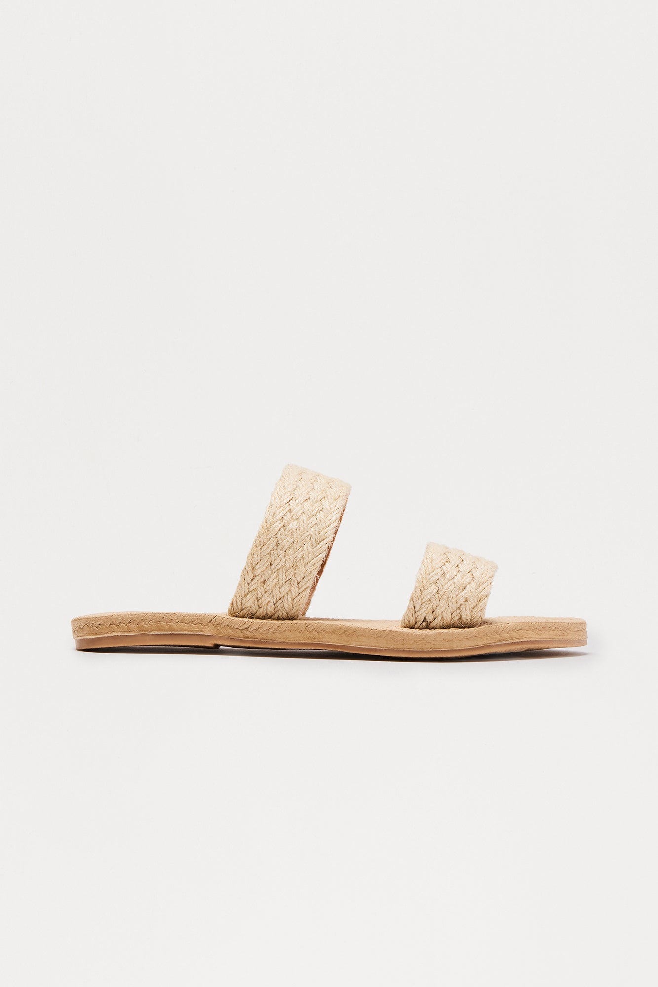 Coconut Jute Slip On Sandals - Natural
