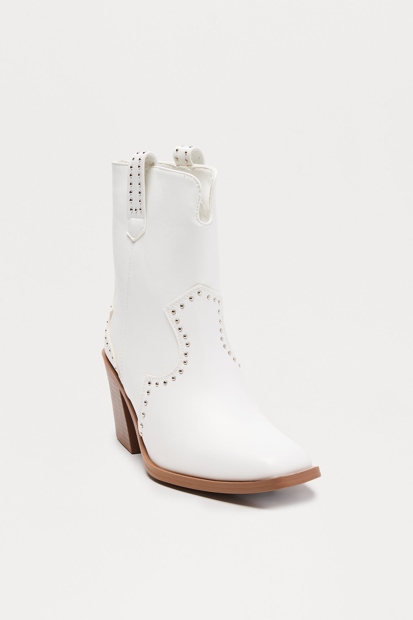 Saloon Studded Cowboy Boots - White