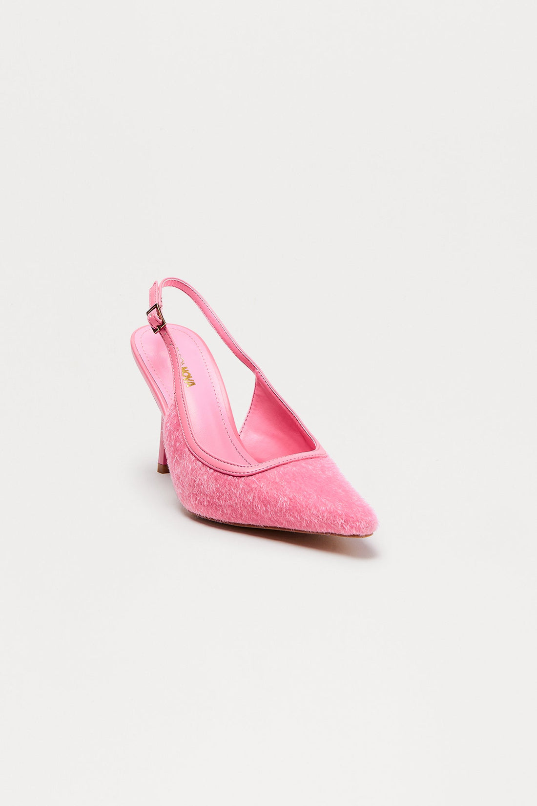 Mariposa Faux Fur Slingback Pumps - Pink