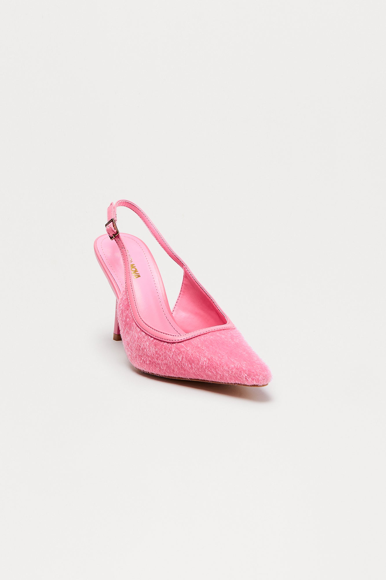Mariposa Faux Fur Slingback Pumps - Pink