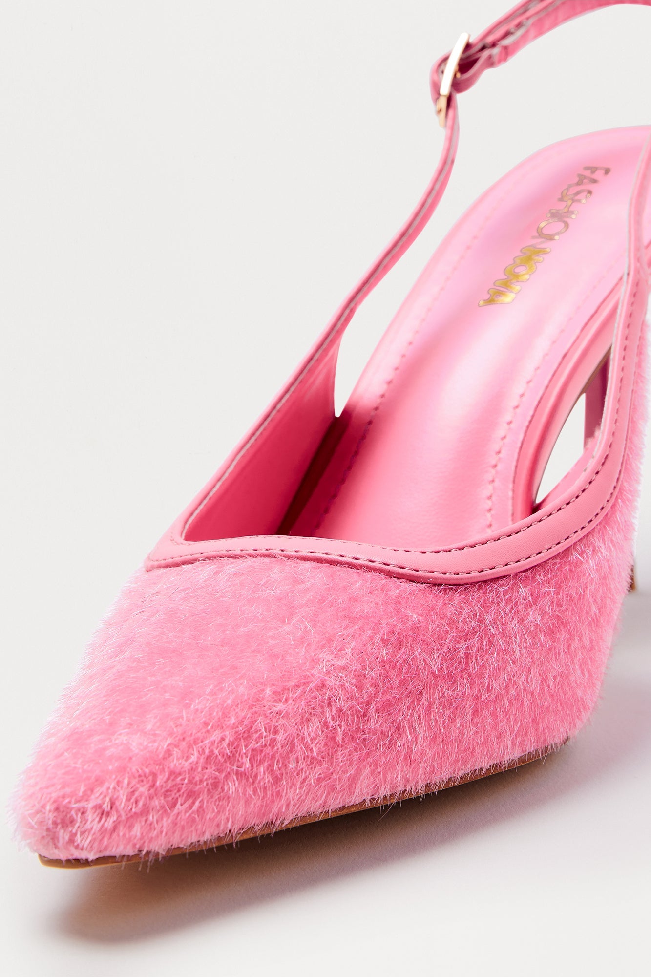 Mariposa Faux Fur Slingback Pumps - Pink