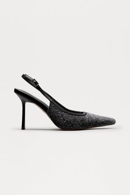 Mariposa Faux Fur Slingback Pumps - Black