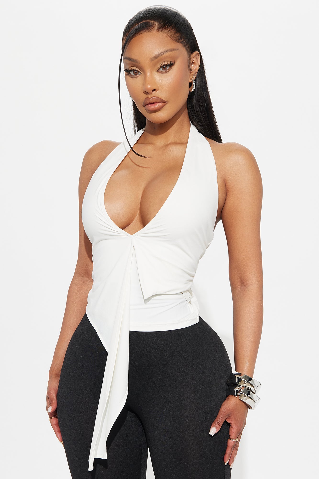 Girl Nextdoor Halter Top - White