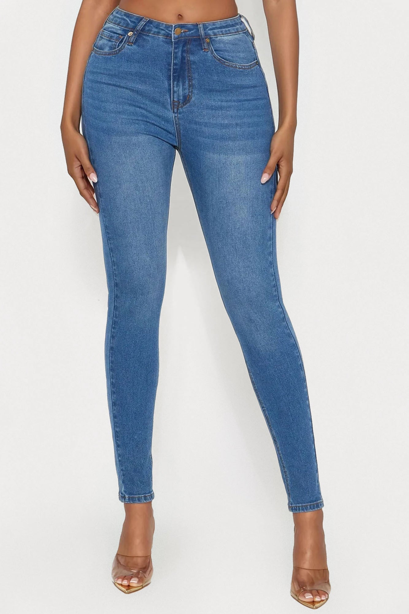 Tall Vibe Check Curvy Stretch Skinny Jeans - Medium Wash