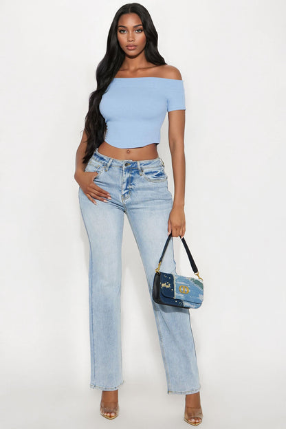 Tall Be Authentic Slouchy Stretch Straight Leg Jeans - Vintage Wash