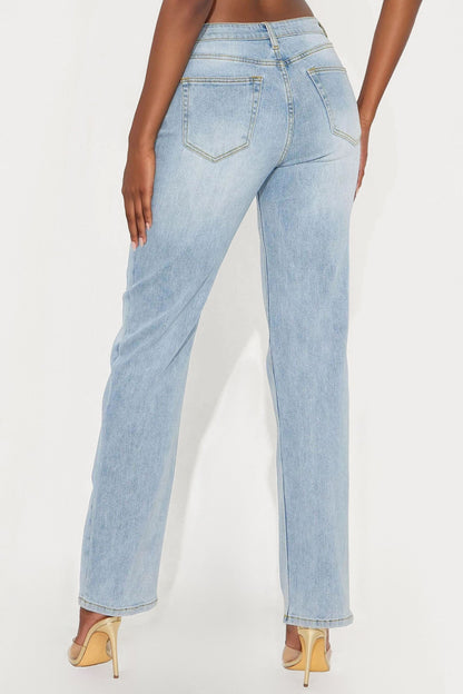 Tall Be Authentic Slouchy Stretch Straight Leg Jeans - Vintage Wash