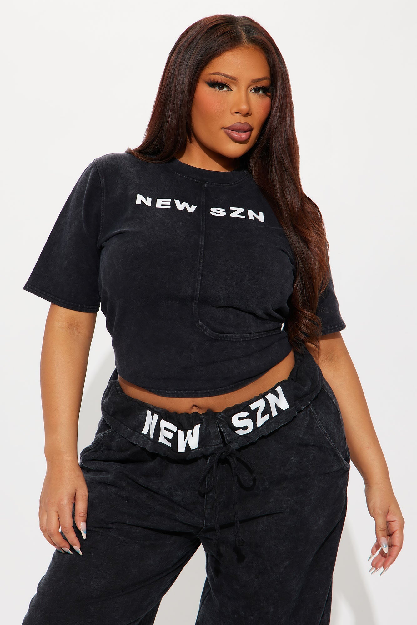 New SZN Washed Pant Set - Charcoal