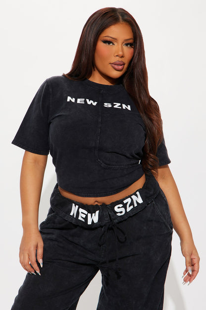 New SZN Washed Pant Set - Charcoal