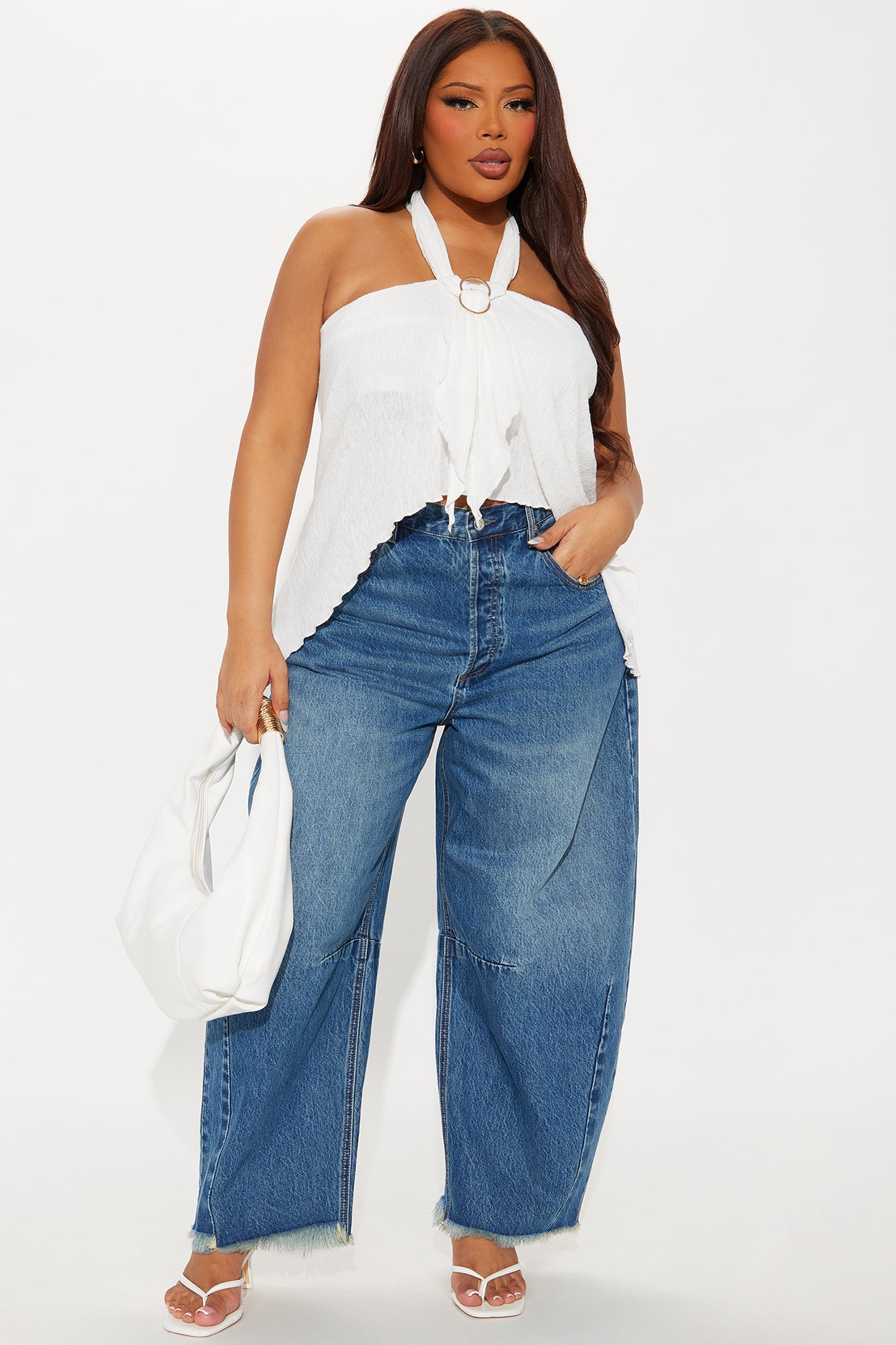 Ciao Bella Barrel Leg Jeans - Medium Wash