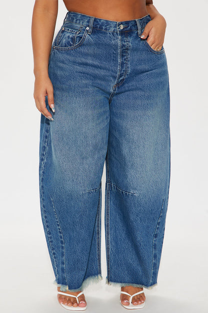 Ciao Bella Barrel Leg Jeans - Medium Wash