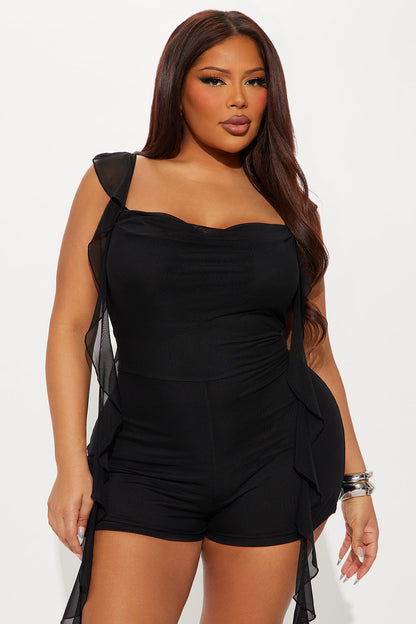 Anaisha Mesh Romper - Black