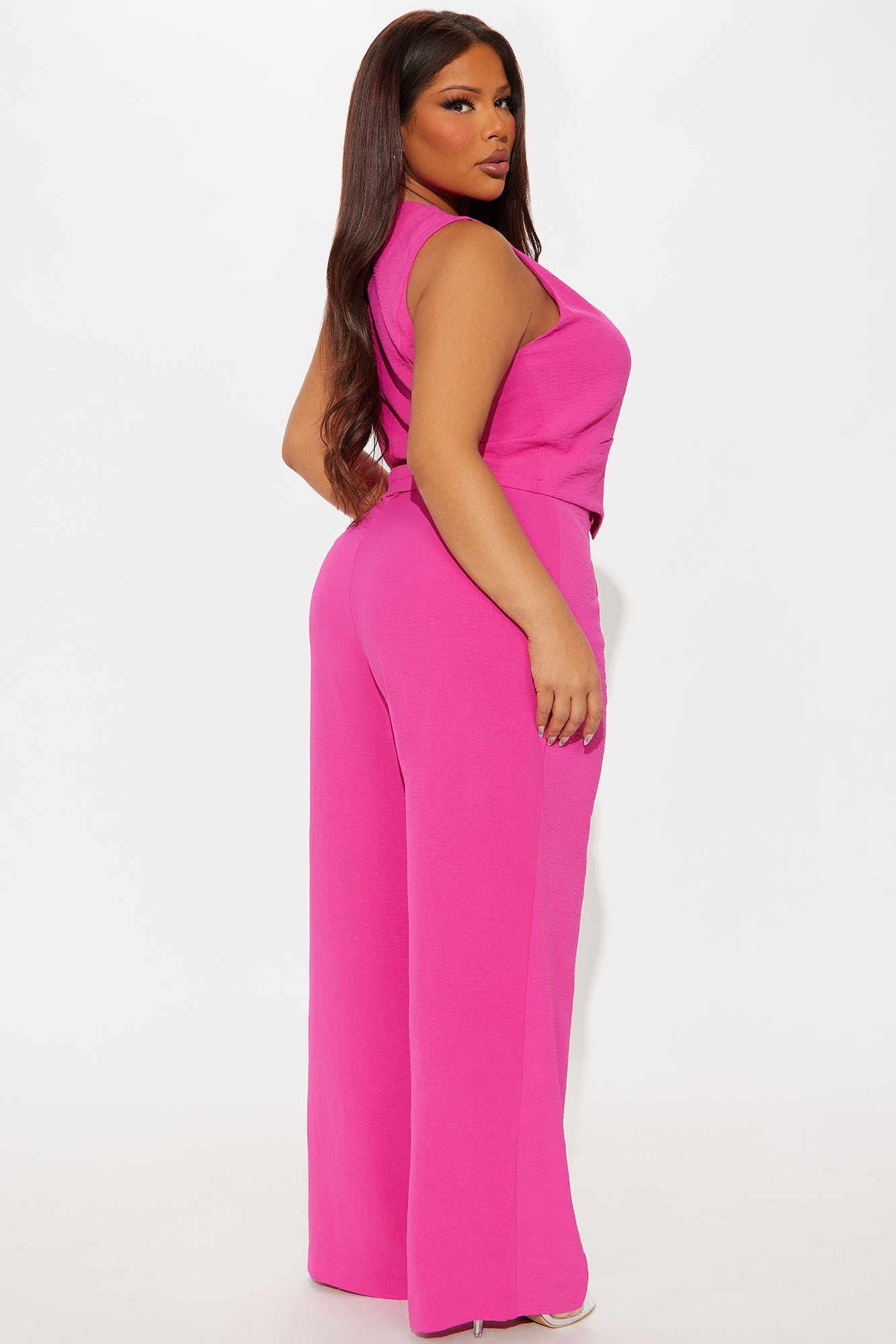 Vanessa Vest Pant Set - Magenta