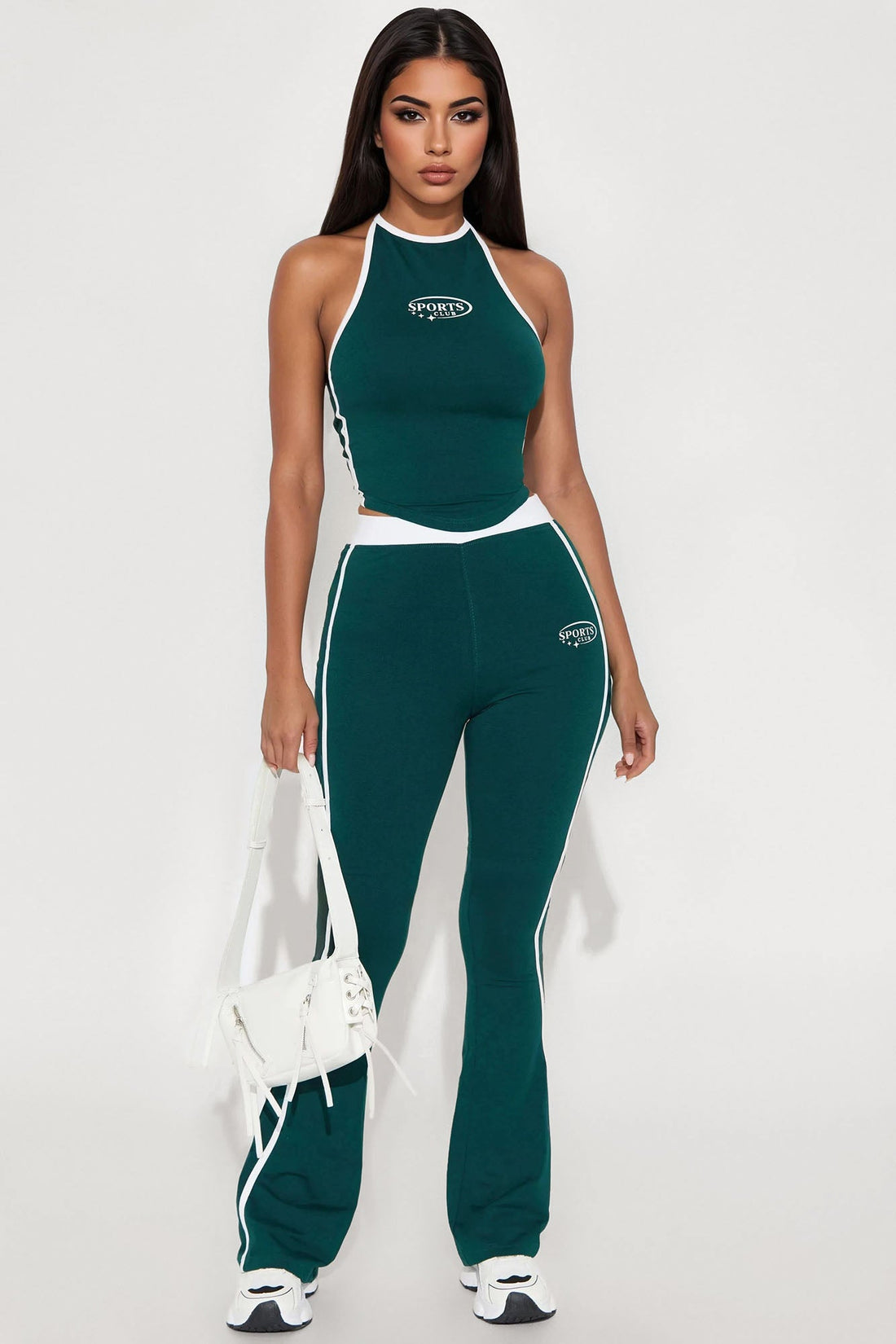 Sports Club Halter Pant Set - Hunter
