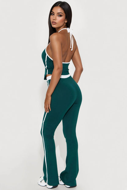 Sports Club Halter Pant Set - Hunter