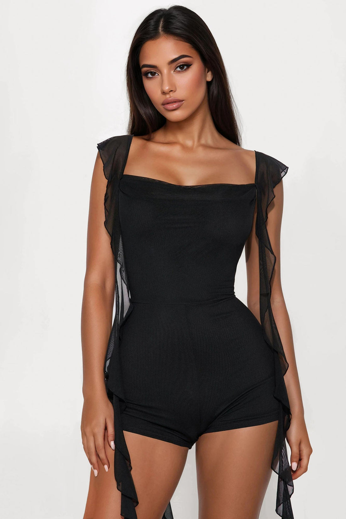 Anaisha Mesh Romper - Black