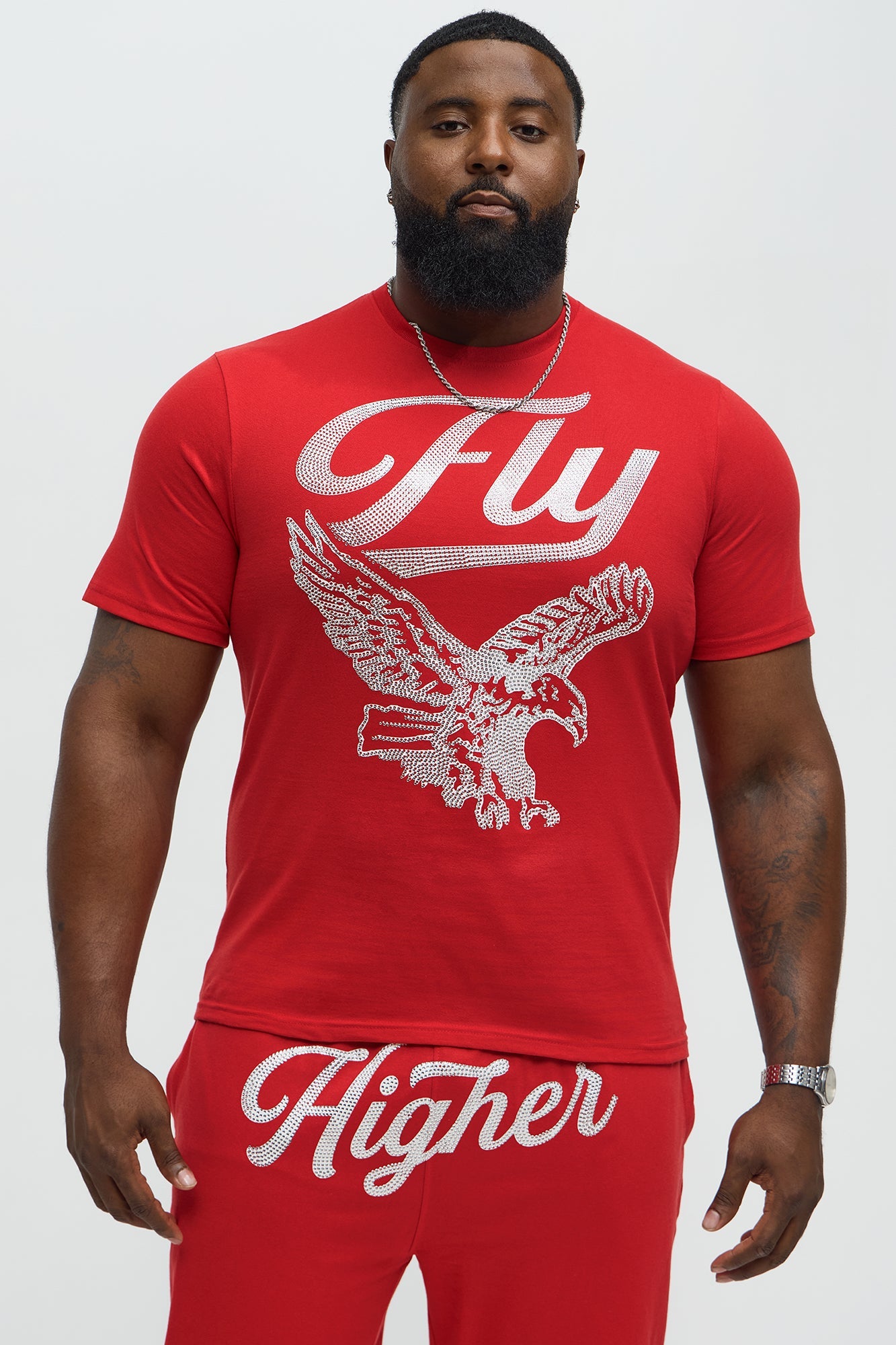 Fly Higher And Grind Short Sleeve Tee - Red
