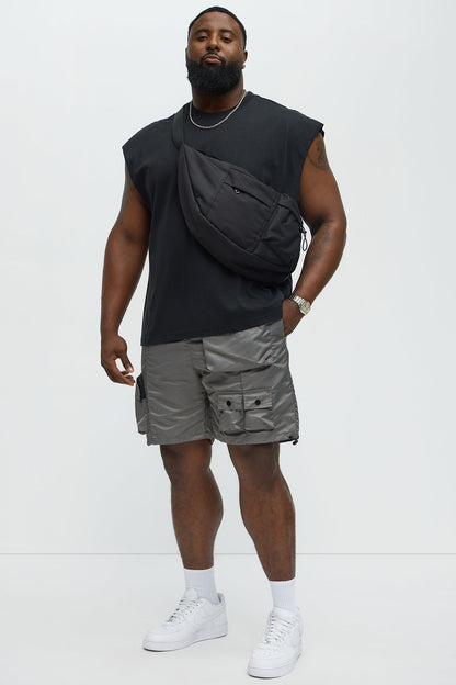 Called It Nylon Cargo Short - Grey