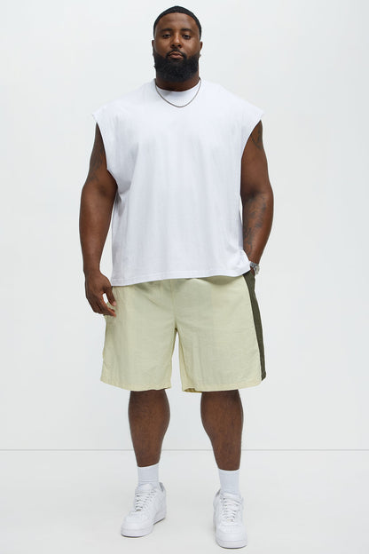 Side With Me Zipper Nylon Short - White/combo