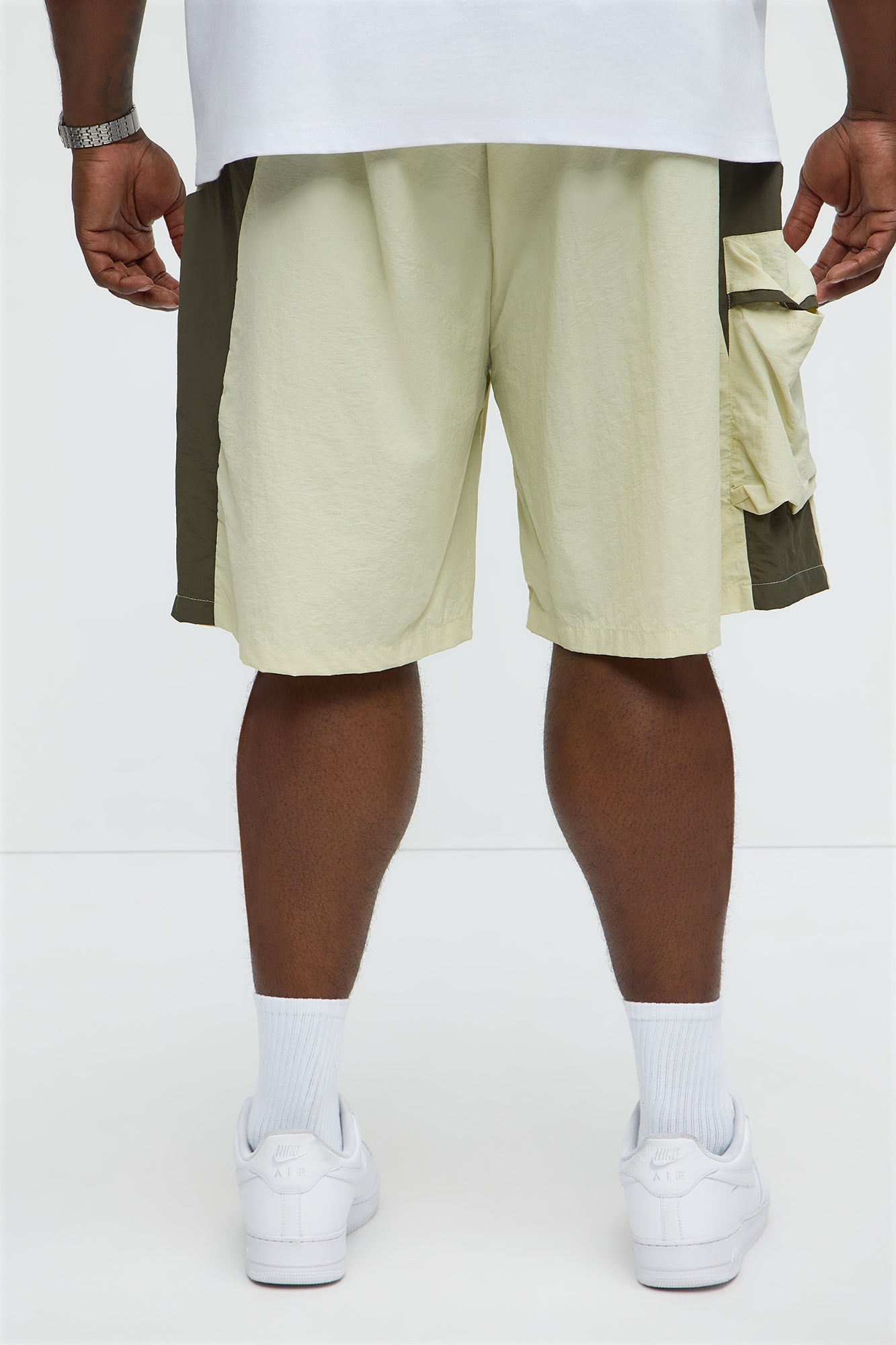 Side With Me Zipper Nylon Short - White/combo