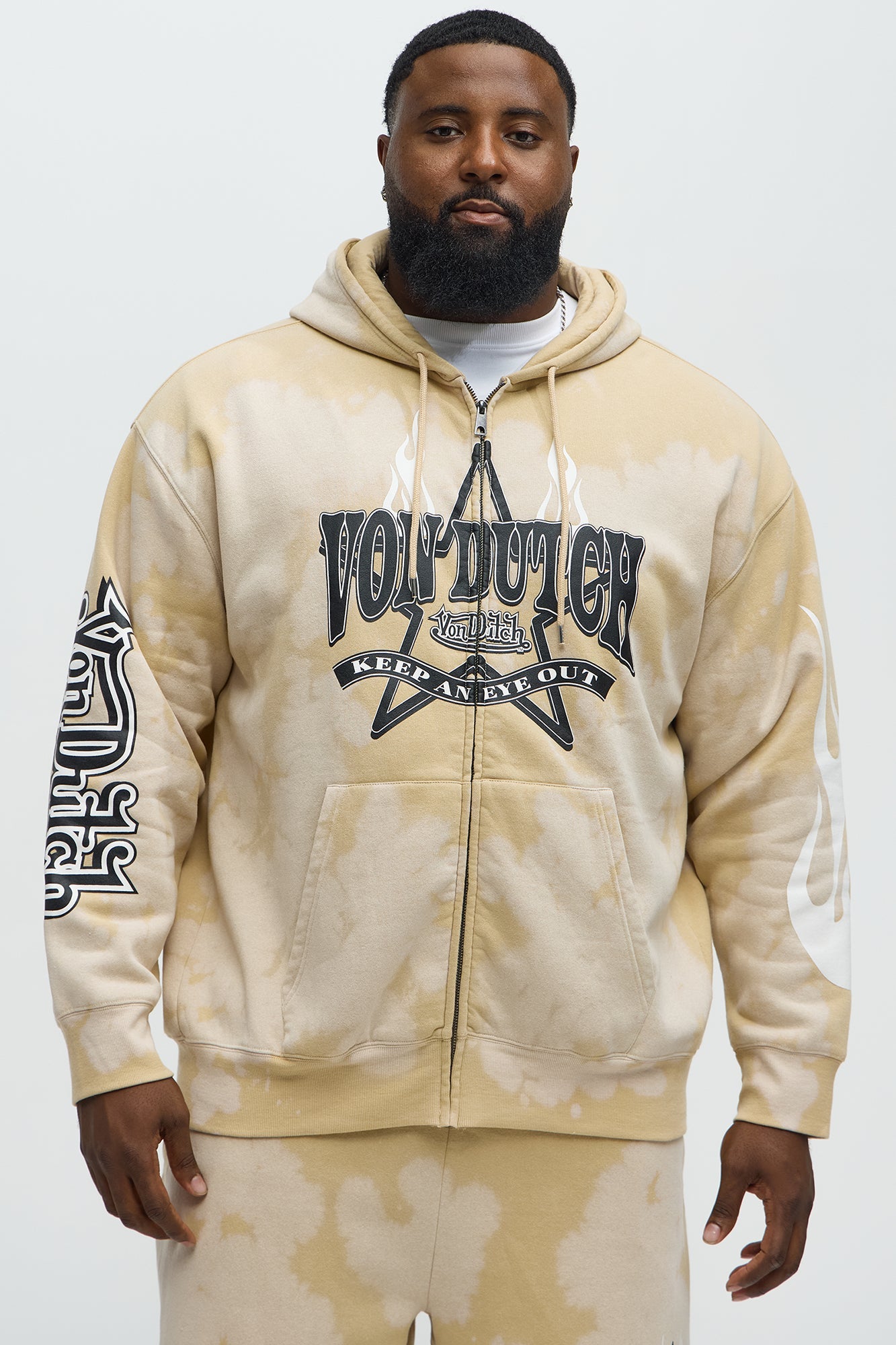 Von Dutch Star Zip Hoodie - Cream