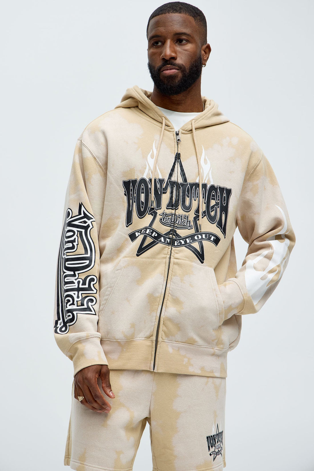 Von Dutch Star Zip Hoodie - Cream
