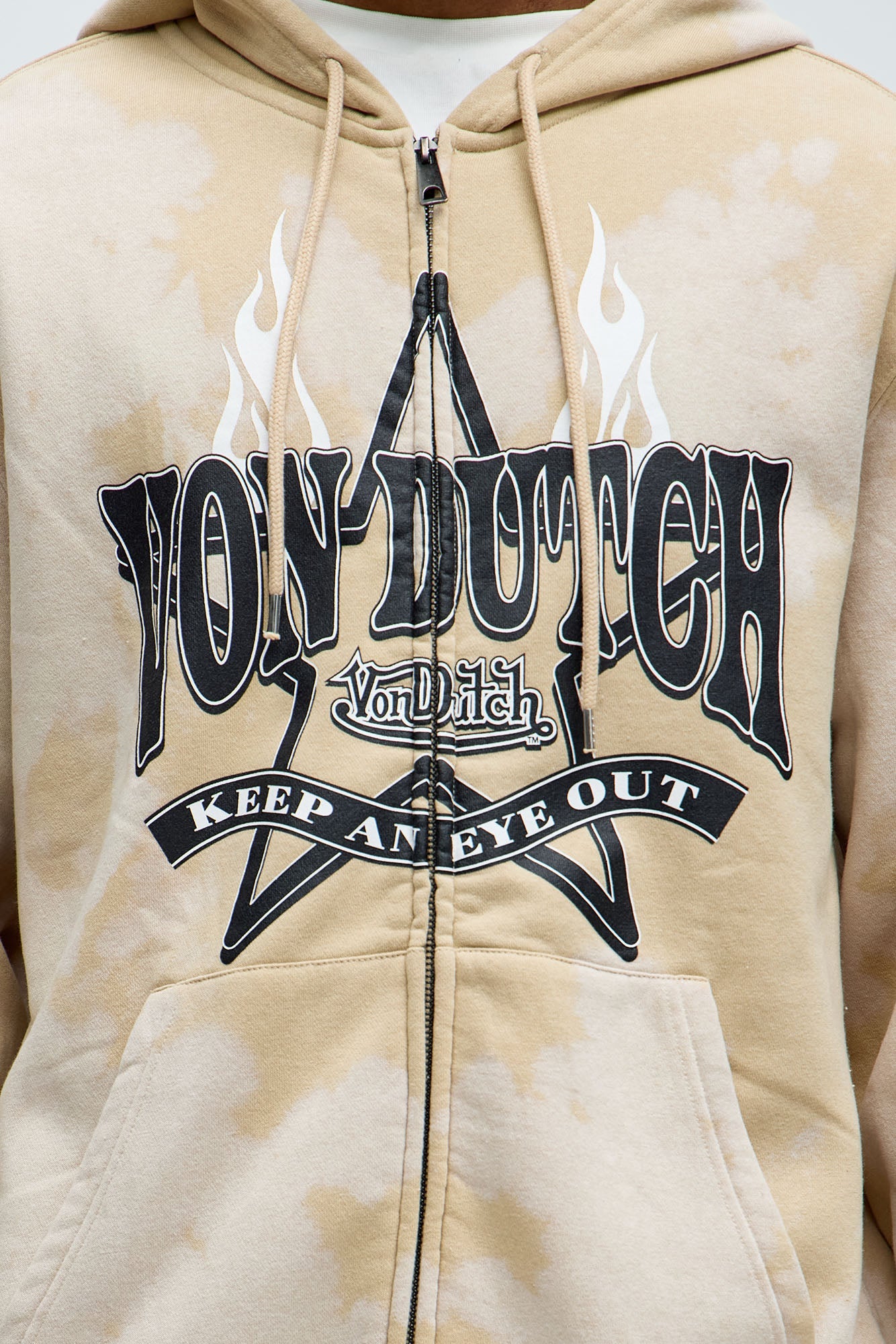 Von Dutch Star Zip Hoodie - Cream