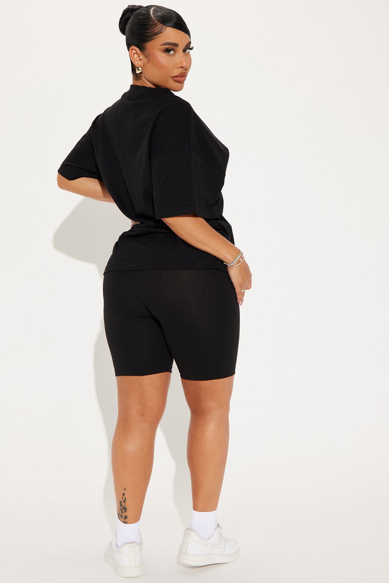 Sporty &amp; Lux Biker Short Set - Black